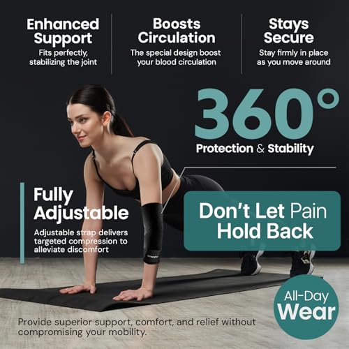Tennis Elbow Brace for Women & Men, Fitness and Everyday Use (Large)