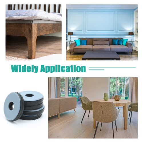 Teflon Furniture Sliders, 1-1/2 Inch Round, Grayish Blue, 24 Pcs | Screw on, Chair Sliders, For Hardwood Floors, For Carpeted Floors, For Tile Floors