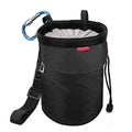 Rhino Valley Climbing Chalk Bag, No Leak Drawstring Chalk Bag with Adjustable Belt, Carabiner Clip and Zippered Pockets Chalk Bag for Rock Climbing, Cross Fit, Weight Lifting & More - color: Black