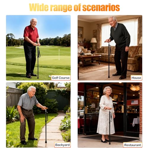 Collapsible Carbon Fiber Cane Walking Stick for Seniors Men Women | Compact Fold-Down Design with Anti-Slip Tip for Uneven Terrain,Mobility Aid for Balance and Stability