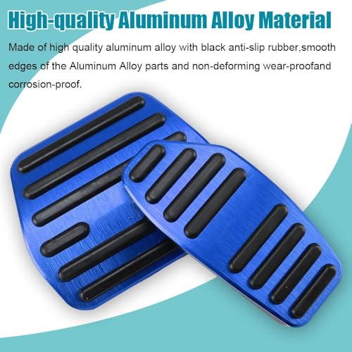 LEXLEY,with Kicks Logo 2PCS Anti-Slip Aluminum Brake Gas Pedal Pads,Auto No Drilling Accelerator Pedal Covers Only for Nissan 2018-2025 2026 Kicks-Blue - color: BLUE
