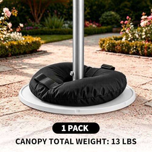 1 Pack Sand Bags for Weight, Tripod Weight, Canopy Weights with Straps, Weighted Bags to Hold Things Down, Sandbags for Backdrop Stand, Umbrella Base, Tent, Sports Net, 13 LB (Sand Not Included) - size: 13 LB