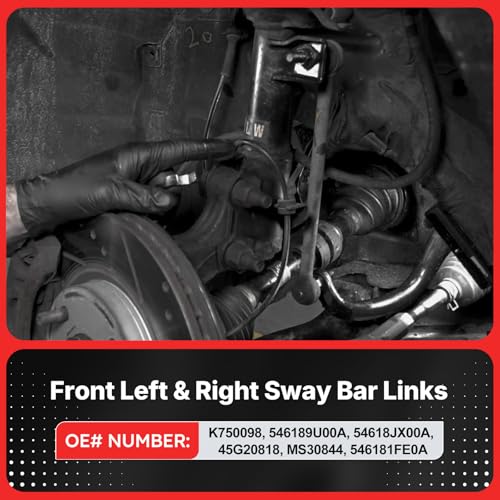 K750098 Zinc-Nickel Alloy Front Sway Bar Stabilizer Links for 09-14 Nissan Cube/07-19 Nissan Versa/14-19 Nissan Versa Note/15-19 Nissan Micra OE# 546189U00A 546181FE0A 45G20818 54618JX00A MS30844 - color: K750098, size: Sway Bar Links