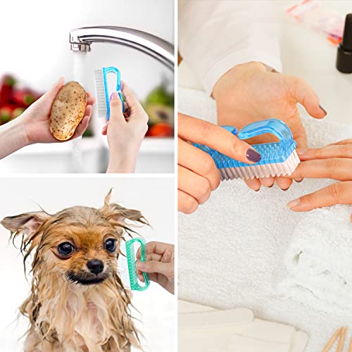 Larbois Handle Grip Nail Brush, Hand Fingernail Brush Cleaner Scrubbing Kit Pedicure for Toes and Nails Men Women (4 Pack) - color: Color-15