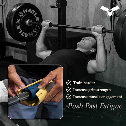 Tribus Thick Grips for Dumbbells & Barbells (2.05" & 2.44”) — Thick Grips for Dumbbells Bars & Fitness Equipment — For Grip Strength & Arm Training, Non-Slip Heavy Duty Rubber