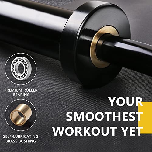 LIONSCOOL 2 Inch EZ Curl Bar, 350LBS/700LBS Weight Capacity Olympic Curl Barbell for Bicep, Tricep Workout, Deadlifts, Weightlifting, Strength Training Exercises - color: Black