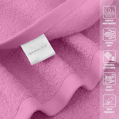 Hand Towels (Pack of 24) Pink Economy Towels Salon Towels - 100% Cotton Spa Towel– 16 x 27 Inches Highly Absorbable, Facial, Gym, Hair Face Towels Bulk - color: Pink, size: HAND TOWEL PACK OF 24 16X26