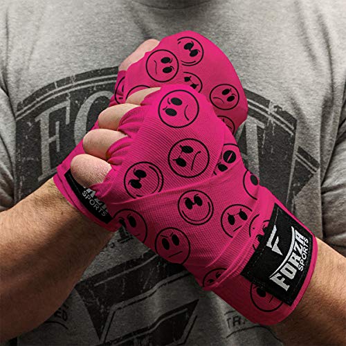 Forza Sports 180" Mexican Style Boxing and MMA Handwraps - color: Smileys Hot Pink