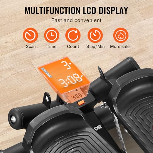 VEVOR Stair Stepper, Mini Stepper for Exercise at Home, Hydraulic Fitness Stepper with Resistance Bands, Full Body Workout Cardio Equipment, Stair Climber - style: Twisting Stepper