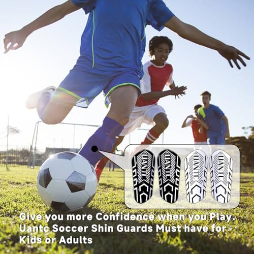 Shin Guards - Soccer Shin Guards with Cushion Protection for Kids/Adults - color: Black and Whtie,Shin Pads 2 Pairs, size: Large