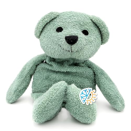 Thermal-Aid® (Hunter The Green Bear) – Washable Heating Pad & Ice Pack – Plush Hot/Cold Pack with Natural Corn Filling – Reusable Comfort - size: Zoo Green Bear