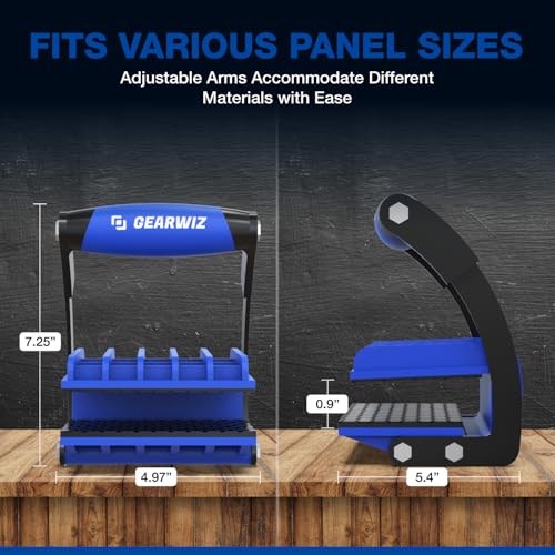 Gearwiz Panel Carrier Tool – Carry Plywood & Large Sheets up to 100 lbs – One-Handed Ergonomic Grip – Heavy-Duty Woodworking & Construction Sheet Lifter for 4x8 Panels – NOT FOR DRYWALL – 2 Pack
