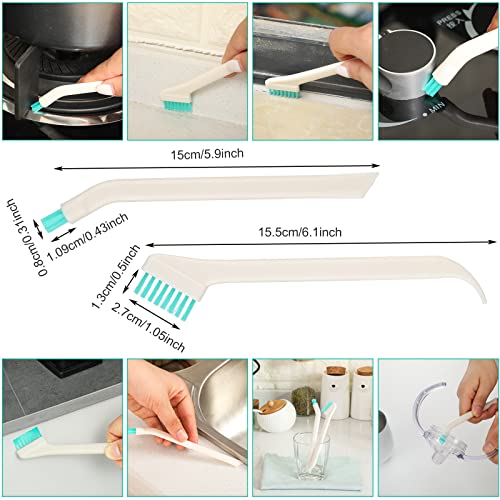 Nuenen 16 Pcs Small Household Cleaning Brushes - Deep Detail Crevice Cleaner Brush Set, Corner Space Keyboard Bottle Tile | Small Household Cleaning Brushes Set, 8 in 1 Bottle Cap for Small Holes, Deep Detail Crevice Brush Set, Crevice Cleaning Tool