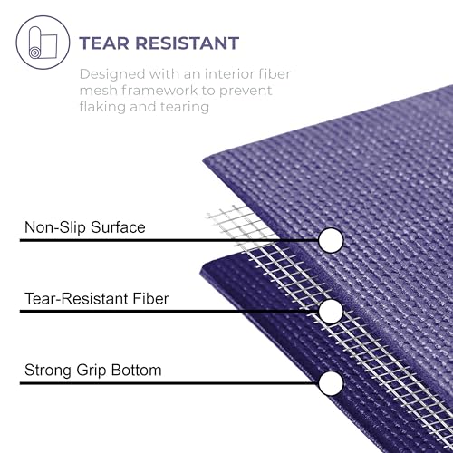 Voyage 5mm Studio Yoga Mats, 10 Pack, 72x24in - color: Purple