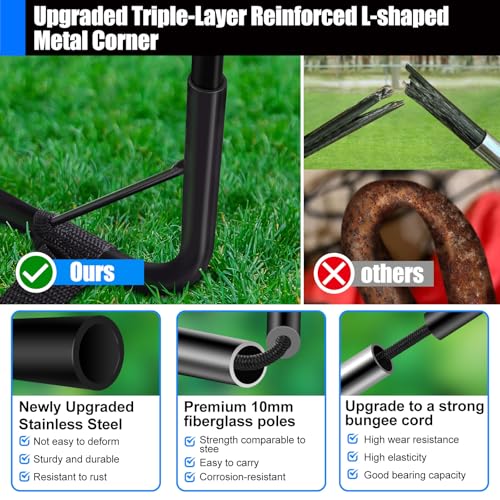 Kids Soccer Goals for Backyard Set - 2 Pack of Portable Pop Up Soccer Nets with Ball,Cones,Complete Training Equipment Kit for Toddler,Youth,Kids Age 3-14,Outdoor Sports Game - color: Blue Black, style: 6x4 FT