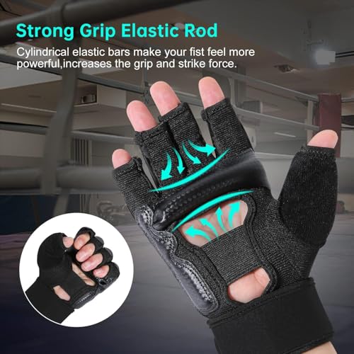 Kickboxing Sparring Gloves TKD Gloves for Men Women Half Finger Boxing Gloves Fighting Gloves Boxing Gloves for Punching Bag Training Gloves for Men Women Black - color: black, size: X-Small