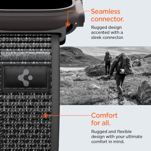 Spigen for Apple Watch Band, Compatible with Ultra 3/2/1 49mm, Series 11/10 46mm, 9/8/7 45mm, SE3/SE2/SE/6/5/4 44mm, 3/2/1 42mm - color: Active Black Gray