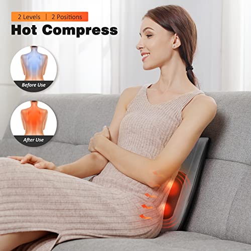 Boriwat Back Massager with Heat, 3D Kneading Massage Pillow for Back, Neck, Shoulder, Leg Pain Relief Deep Tissue, Gifts for Women Men Mom Dad(Dark Gray) - style: Dark Gray
