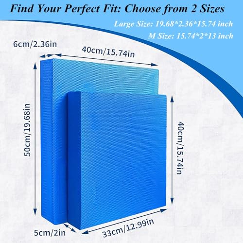 High-Density Balance Pad, Extra Large Balance Pad for Physical Therapy, TPU Foam Balance Board for Rehabilitation Stability Workout Knee and Ankle Exercise - color: Blue, size: 15.7*13*2inch
