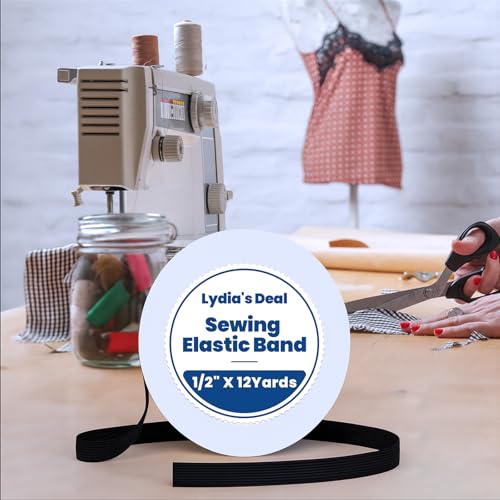 Elastic Band for Sewing 1/2 Inch Wide 12 Yards, Durable & Soft High Elasticity Stretch Elastic Bands Cord for Sewing, Waistbands, Pants, DIY Crafts, Black - color: Black, size: 1/2 Inch * 12 Yards