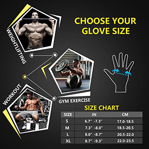 ihuan Workout Gloves for Men Full-Finger: Weight Lifting for Men, Gym Full Hand Gloves for Weightlifting, Deadlift - size: Large