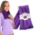 SunnyBay Lavender Microwave Heating Pad, 26" Long Microwavable Neck Wrap & Heat Pack for Moist Hot Therapy, Heated Neck Warmer for Neck, Shoulder & Back Pain Relief, Flaxseed Filling, 26x6, Purple - color: 6x26 Scented - Purple