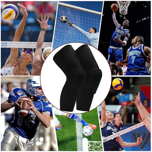PISIQI Knee Pads Compression Pads Long Leg Sleeve Collision Avoidance Brace Protection Knee Sleeve for Basketball Football Volleyball Cycling (1 Pair) - color: Ni Cai Black, size: Small