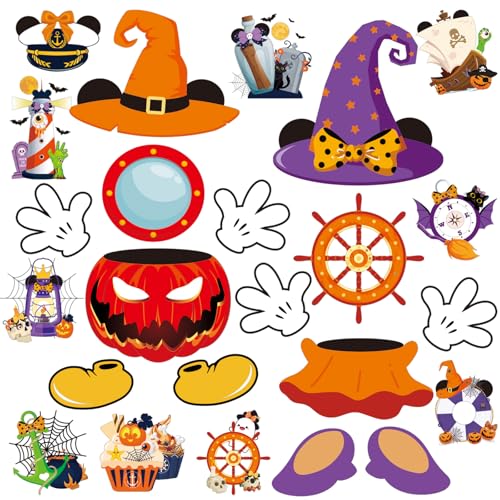 RiVolTa Halloween Cruise Door Magnets - 12 Pcs Mouse Funny Ship Cabin Decorations Magnetic Stickers Spooky Pumpkin Anchor Stateroom Decals Accessories for Carnival Holiday Party Refrigerator Car Decor - color: Halloween