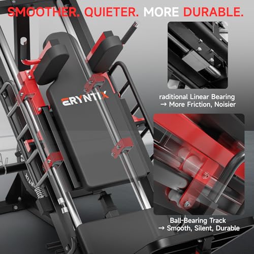 Leg Press Hack Squat Machine Combo, 45° Leg Exercise Machine ,Lower Body Special with Weight Storage for Quads, Hamstring, Glutes, Calves, Compact Home Gym Leg Day Equipment - style: 260LB Colored Weights Combo