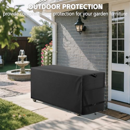 Patio Coffee Table Cover Black Heavy Duty Waterproof Cover 42" L x 24" W x 18" H for Rectangular Coffee Table - color: Black, size: 42"x 24"x 18"