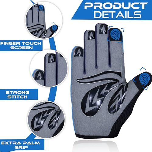 WFX Cycling Gloves Toddler Mountain Bike Handlebar Grips Gel Padding Full Finger Baseball Glove Workout Football Gloves Youth Boys 6-12 Kids Gardening Gloves MTB Gloves - color: Dark, size: S (6-8) Years Kid