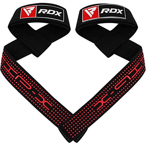 RDX Lifting Straps for Weightlifting –100% Cotton Heavy Duty Gym Wrist Strap with 5MM Neoprene Padding, 60CM Anti-Slip Hand Grip Wraps for Deadlifts Powerlifting Workouts Strength Training, Men Women - color: Dotted Black