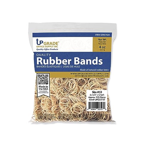Upgrade Office Supply Rubber Bands, Size #10, 925 Count, 4 oz, USA