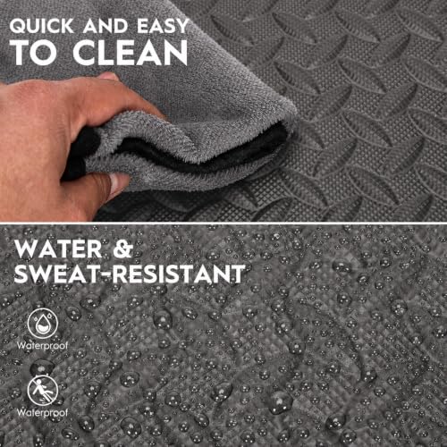 18pcs Puzzle Exercise Mat, 12.6"x12.6"x0.4", 18sqft EVA Interlocking Foam Floor Tiles, Protective, Water-Resistant Flooring for Home Gym & Workout Equipment - color: Gray