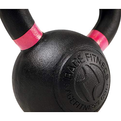 RAGE Fitness Powder Coated Kettlebells For Strength Training, (4 kg, 6kg, 8kg, 10kg, 12kg, 16kg, 20kg - SOLD INDIVIDUALLY), Conditioning and Crossfit Training, Pound and Kilogram Markings, Color Coded