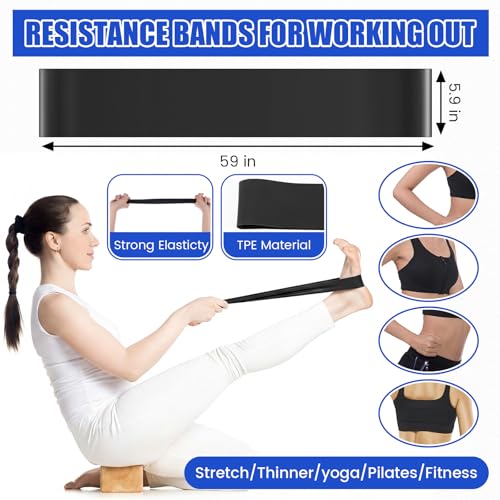 40 Pcs 9 Inch Bulk Pilates Balls Resistance Bands Set 20 Mini Bulk Exercise Balls Yoga 20 Resistance Loop Exercise Bands for Stability Fitness Physical Strength Office Training Gym - color: Black