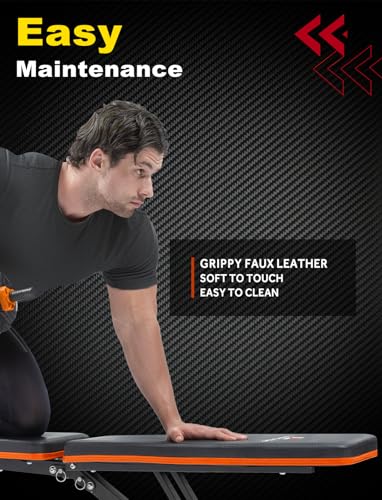 LINODI Adjustable Weight Bench for Home Gym & Full Body Workout | Foldable Incline Decline Flat Workout Bench for Full Body Strength Training, Dumbbell Press & Ab Exercises