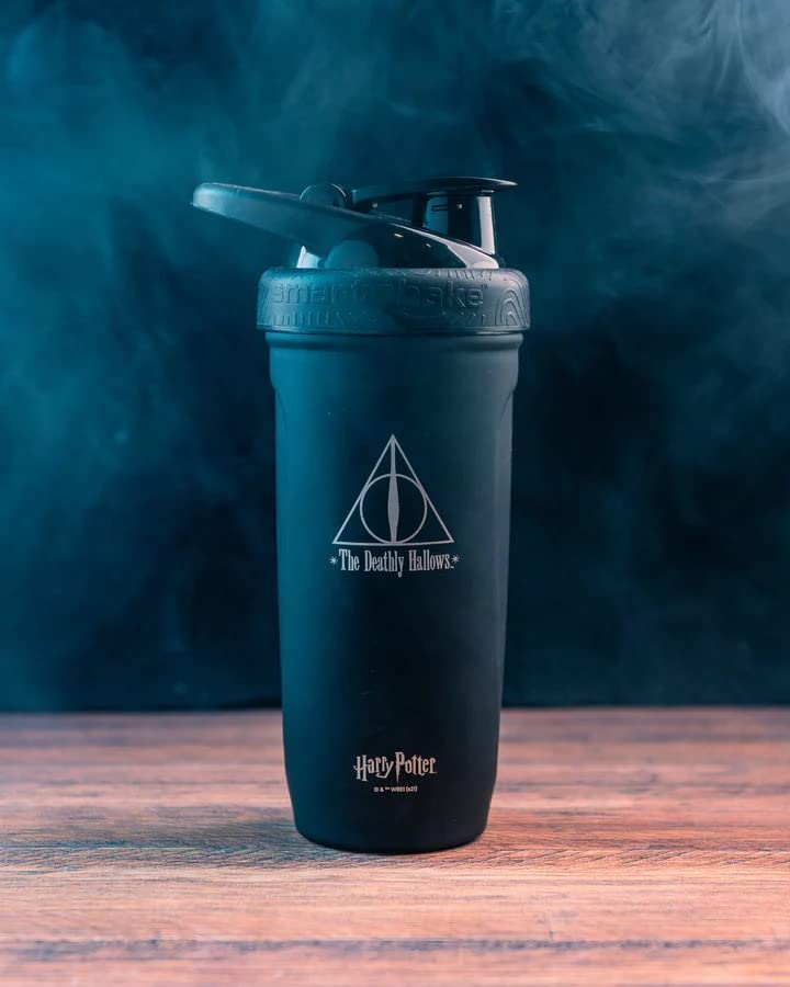 Smartshake Reforce Stainless Steel Harry Potter Deathly Hallows Style Shaker Bottle (900 ML /30oz) | Lightweight Resistance Sports Shaker Bottle with a Soft Lid | Leakproof, BPA Free & DEHP Free - color: The Deathly Hallows