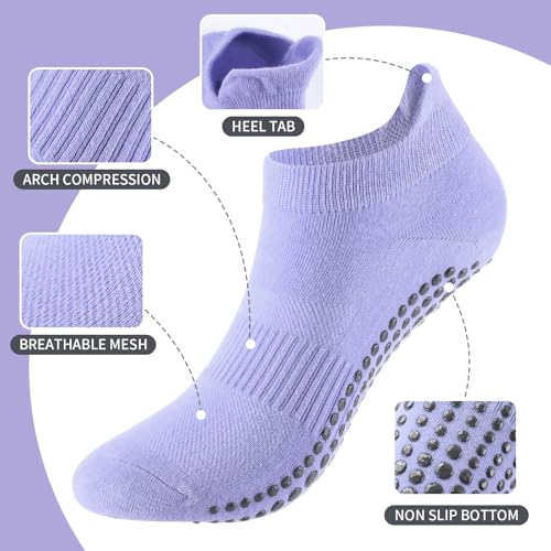 Halloscume Yoga Mat Bag Set for Women Including Yoga Tote Bag (Without Mat) Booty Resistance Bands Non Slip Sports Socks Silicone Ties for Pilates Travel Workout Office Home Gym - color: Purple