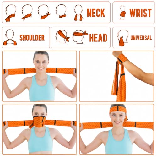 30Pcs Basketball Cooling Towels for Neck and Face 40 x 12 Inch Basketball Sports Team Gift Workout Ice Towel for Gym Sweat Microfiber Breathable Chilly Bulk Neck Wraps for Athletes Camping Travel Yoga - style: Basketball