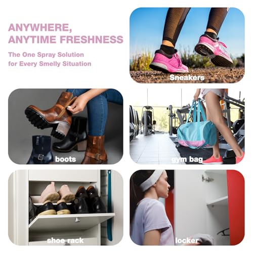 Air Jungles Shoe Deodorizer Spray 2 Oz 2-Pack, Flora Bliss Odor Eliminator | Travel Size, Up To 300 Sprays Each, Smell Remover Footwear Freshener For Sneaker, Boot, Locker & Gym Bag