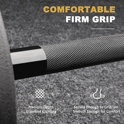 LIONSCOOL Premium 4ft/4.9ft/6ft Barbell for Strength Training and Olympic Weightlifting, 2 Inch Weight Bar for Squats, Curls, Deadlifts, Presses, Hip Thrusts, 350lbs/500lbs Capacity - color: Black, size: 4 ft
