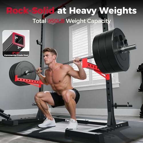 FLYBIRD SR1 Squat Rack with Pull-Up Bar, Adjustable Multi-Functional Power Rack, Inner Width Squat Rack Stand Suitable for 6FT,7FT Barbell for Home Gym Equipment - color: 180LBS with Bench and Rack