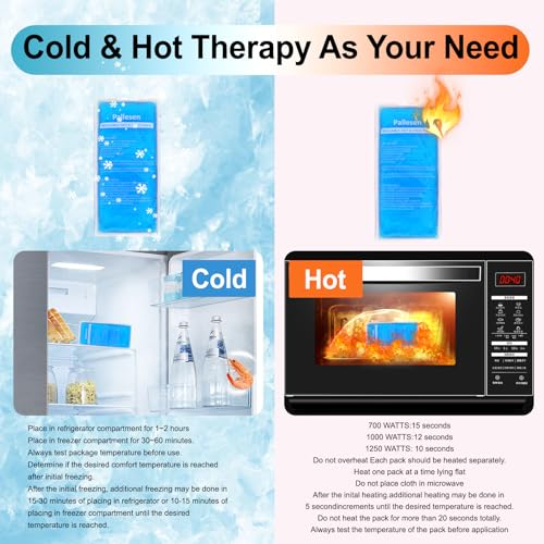 Pallesen Ice Packs for Injuries Reusable – Soft Ice Pack for Injury, Gel Hot & Cold Pack for Pain Relief, Rehab & Flexible Therapy for Knee, Back, Neck, Wrist, Ankle 5-Pack