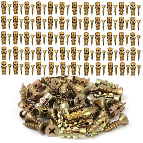 6×14mm Short Expansion Screw Set for Cabinet Hinge Repair & Stripped Thread Restoration, 100 pcs Secure Cabinet Door Fastening (100PCS)