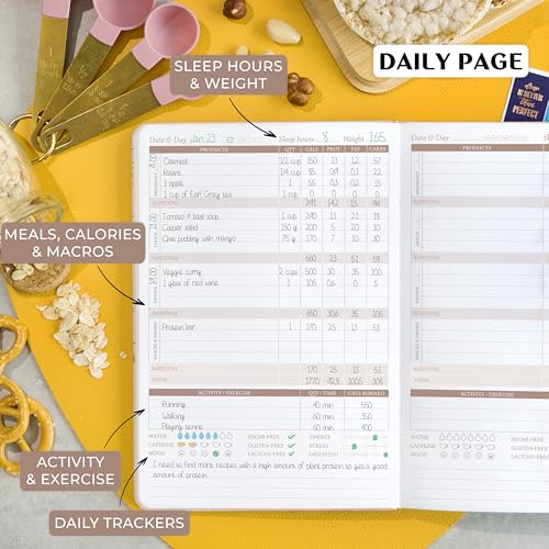 Legend Wellness Planner & Food Journal – Daily Diet & Health Journal with Weight Loss, Measurement & Exercise Trackers – Lifestyle & Nutrition Diary – Lasts 6 Months, A5 size – Seashell Gold - color: Seashell Gold Foil, size: A5 (5.8” x 8.3”)