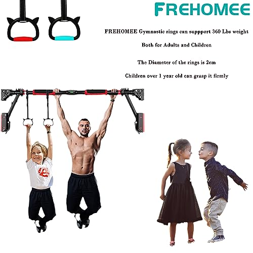New Professional Gymnastic Rings,Both for Adults and Kids,Support 550 LBS,Home Fitness Equipment,Indoor and Outdoor Pull-up Bar for Stretching and Height Increase,with Adjustable Straps - color: Blue