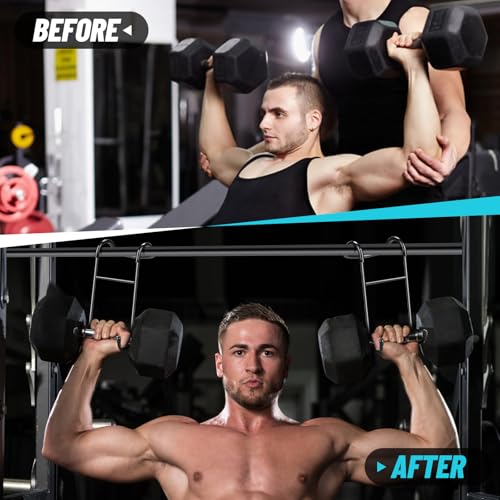Roliwils 225LB Dumbbell Spotter Hooks (Pair) - Reduced noise, anti-scratch | Shoulder/chest press support | Easy solo use | For all fitness