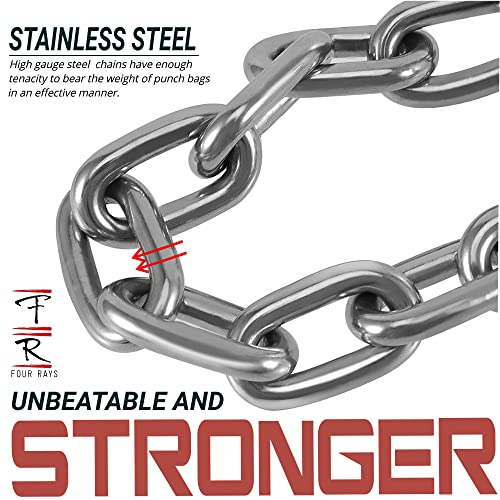 360 Rotation Heavy Bag Chain, Punching Bag Hanger with Stainless Steel Swivel Chain and 4 Snap Hooks, Mount for Hammock, Gym Swing, Yoga Swing, Trapeze - size: Chain 4 Panels
