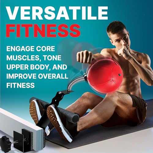 GLACIAL Doorway Sit-Up Exercise Bar with Punching Bag | Complete Upper Body and Abs Workout, MMA Training